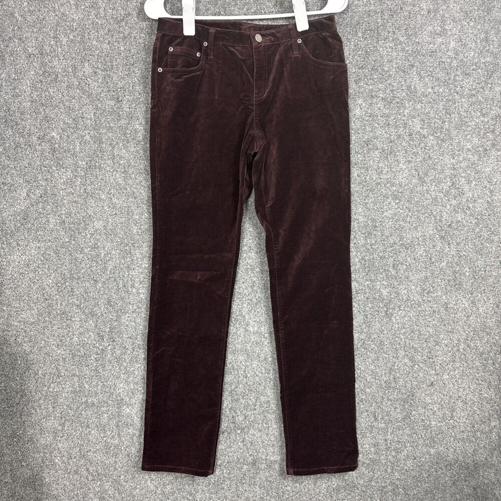Sundance Pants Womens Size 4 Burgundy Velvet Jeans Slim Straight Fall Staple
